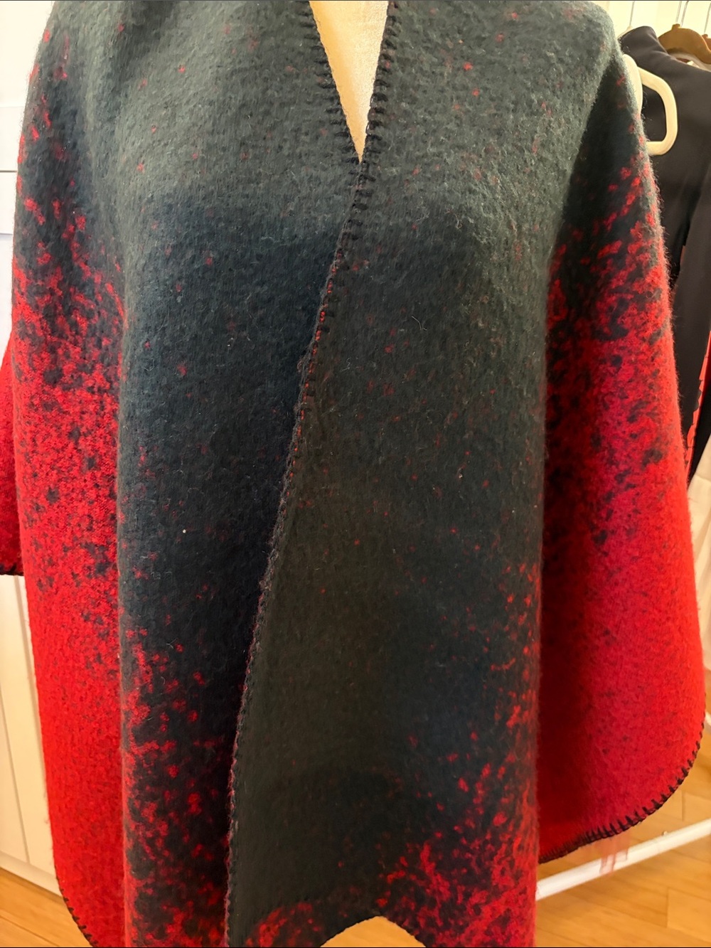 Women’s Colorblock Wool-Blend Open Cardigan Sweater - Red/Green